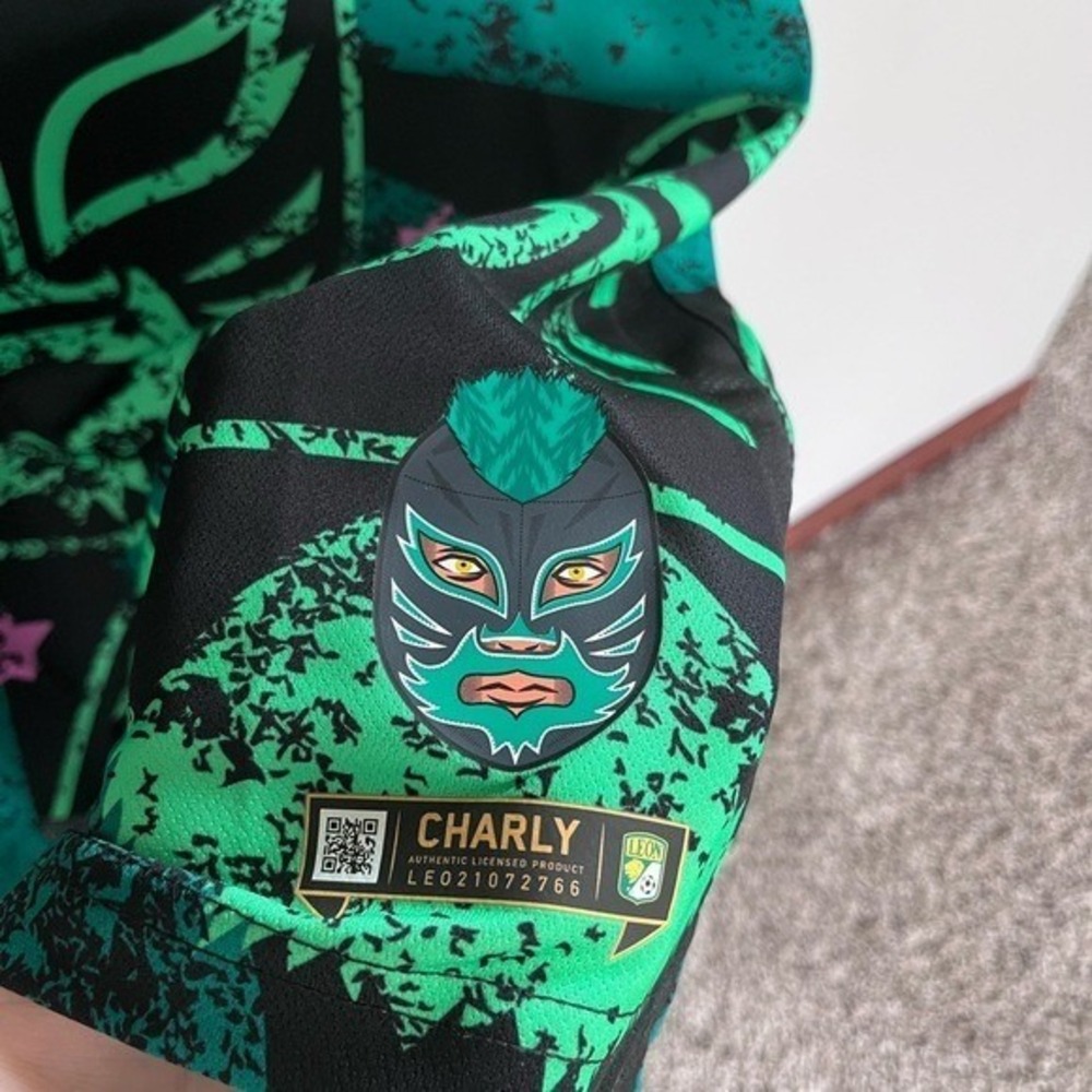 Charly Club Leon Lucha Libre AAA 30th Anniversary Soccer Jersey Green Mens Med - Picture 3 of 10